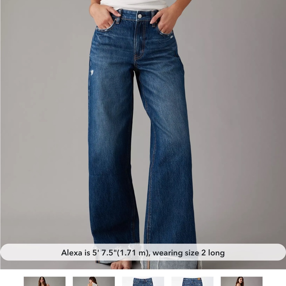 American eagle wide leg cuffed jeans
